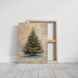 Illuminated Pines in Winter's Embrace