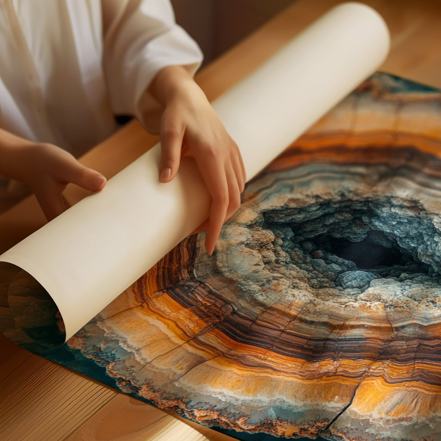 Ethereal Geode - Earthy Abstract Art