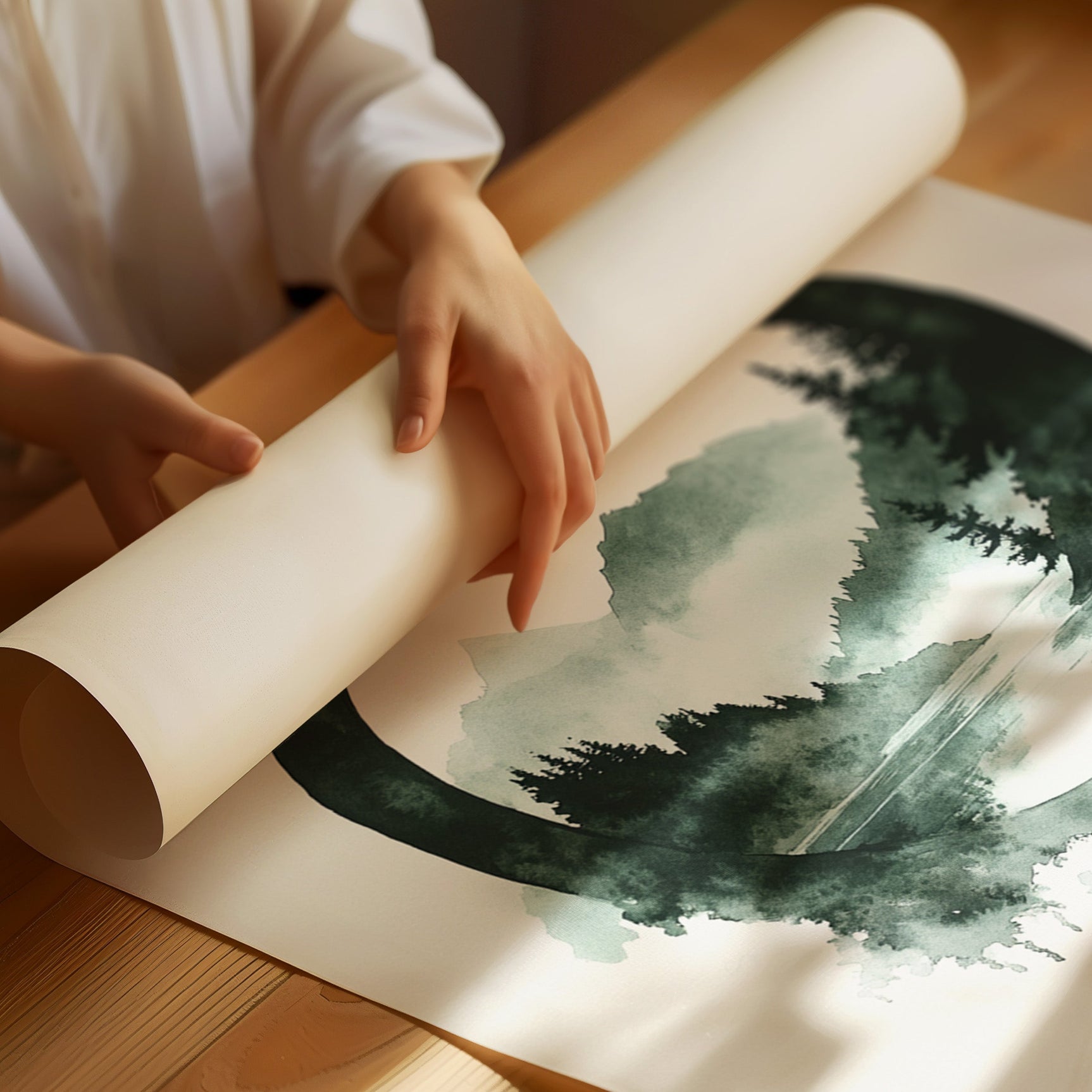 Tranquil Wilderness - Minimalist Forest Art