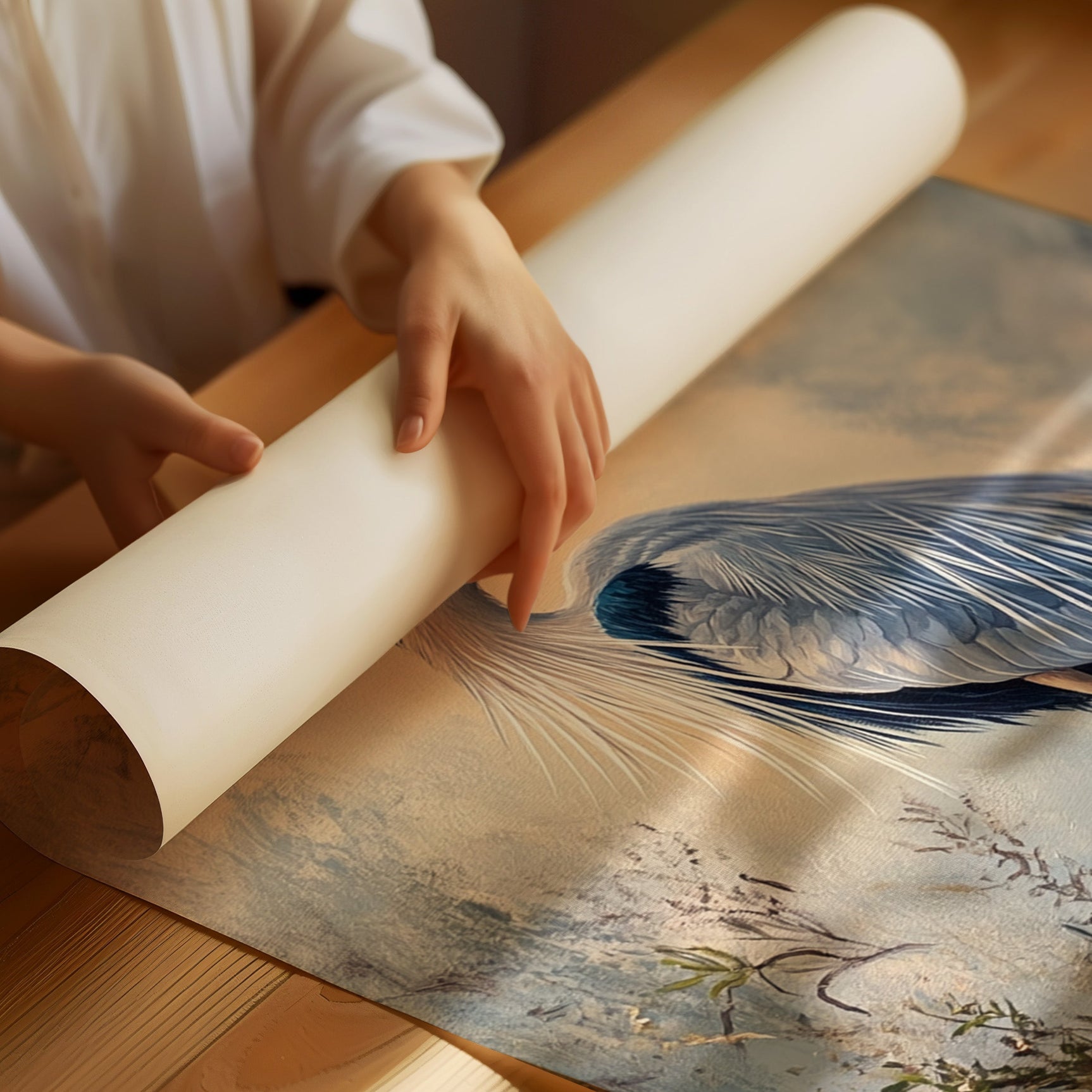 Azure Serenity Heron