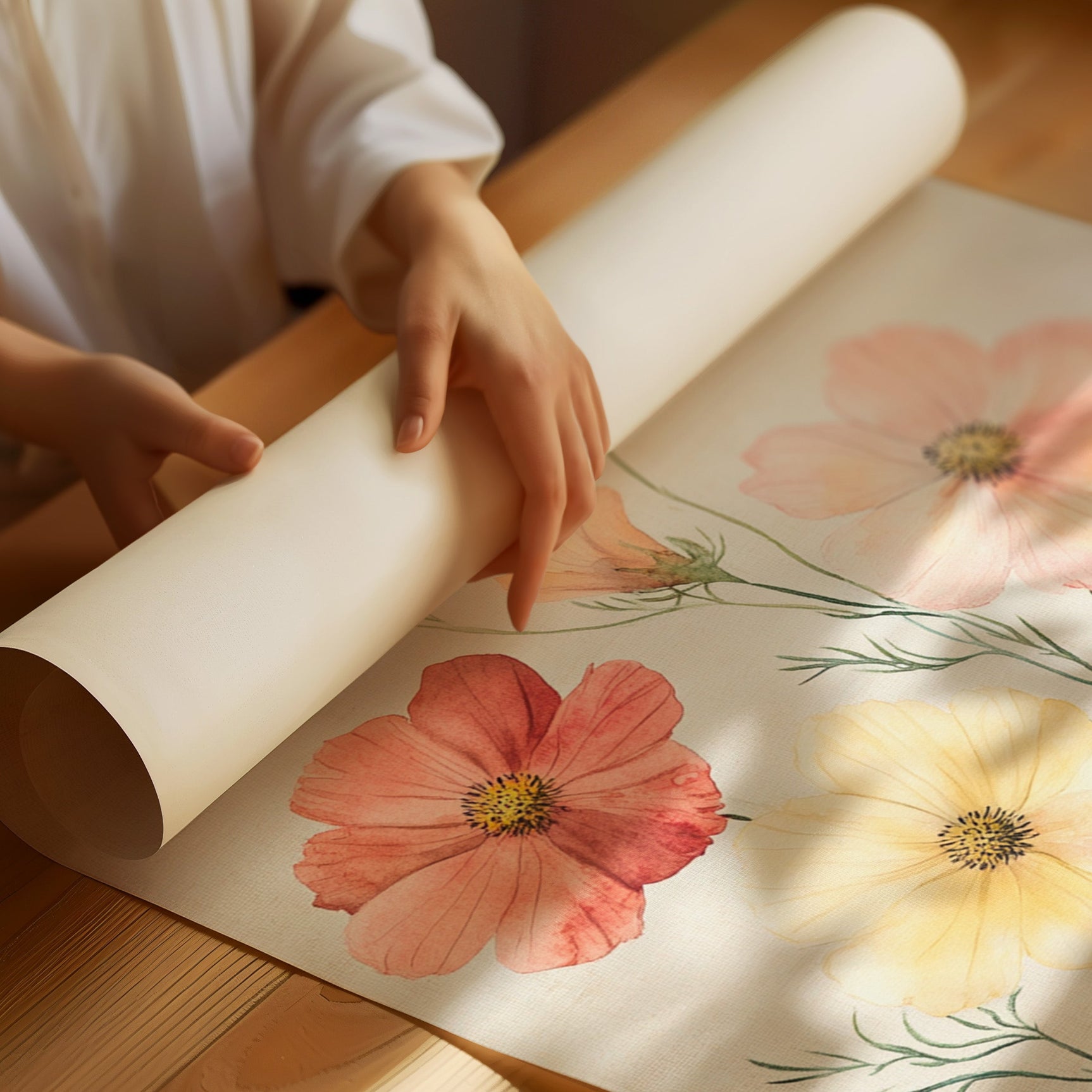 Sunlit Pastel Blossoms