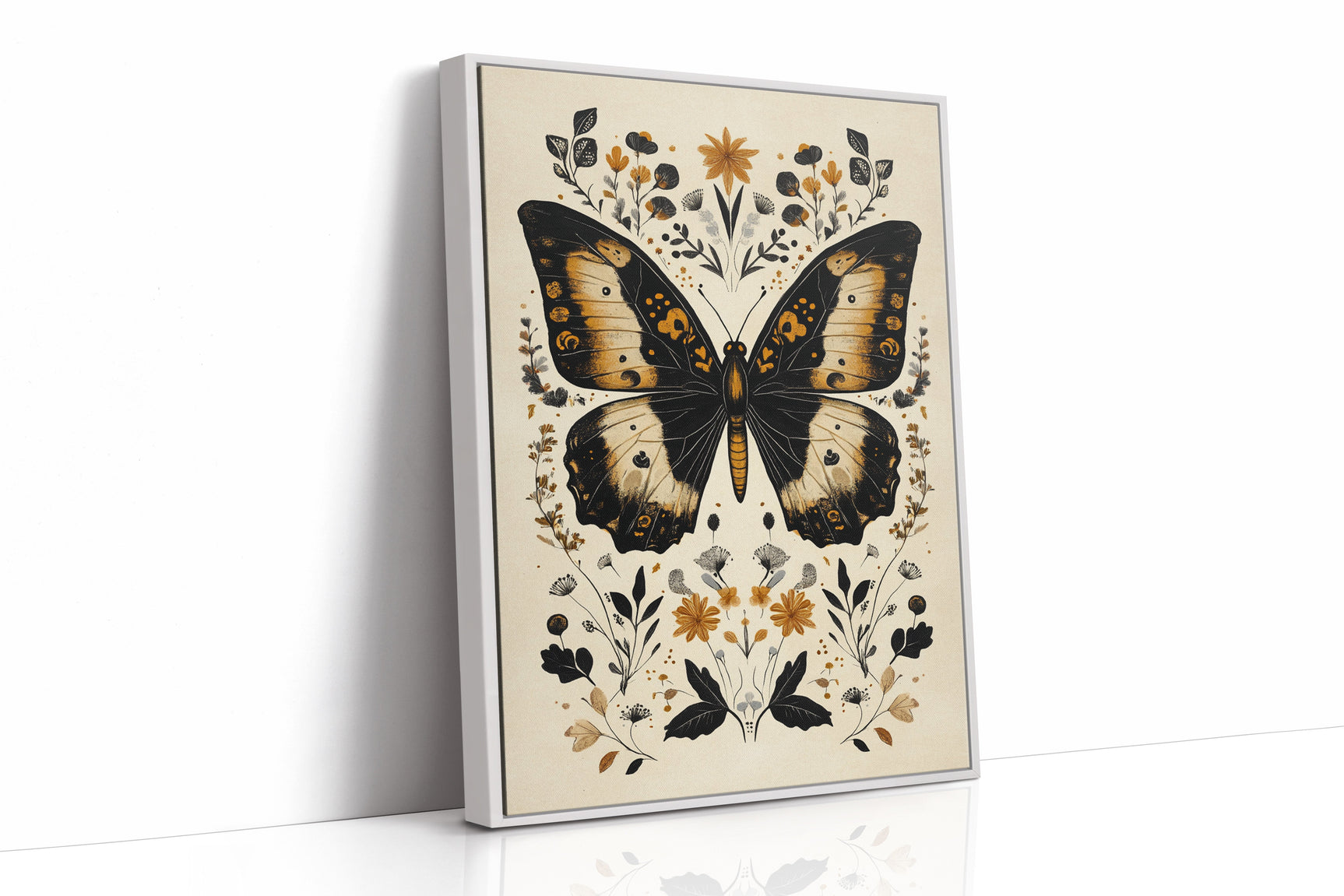 Gilded Monarch - Vintage Butterfly & Floral Art