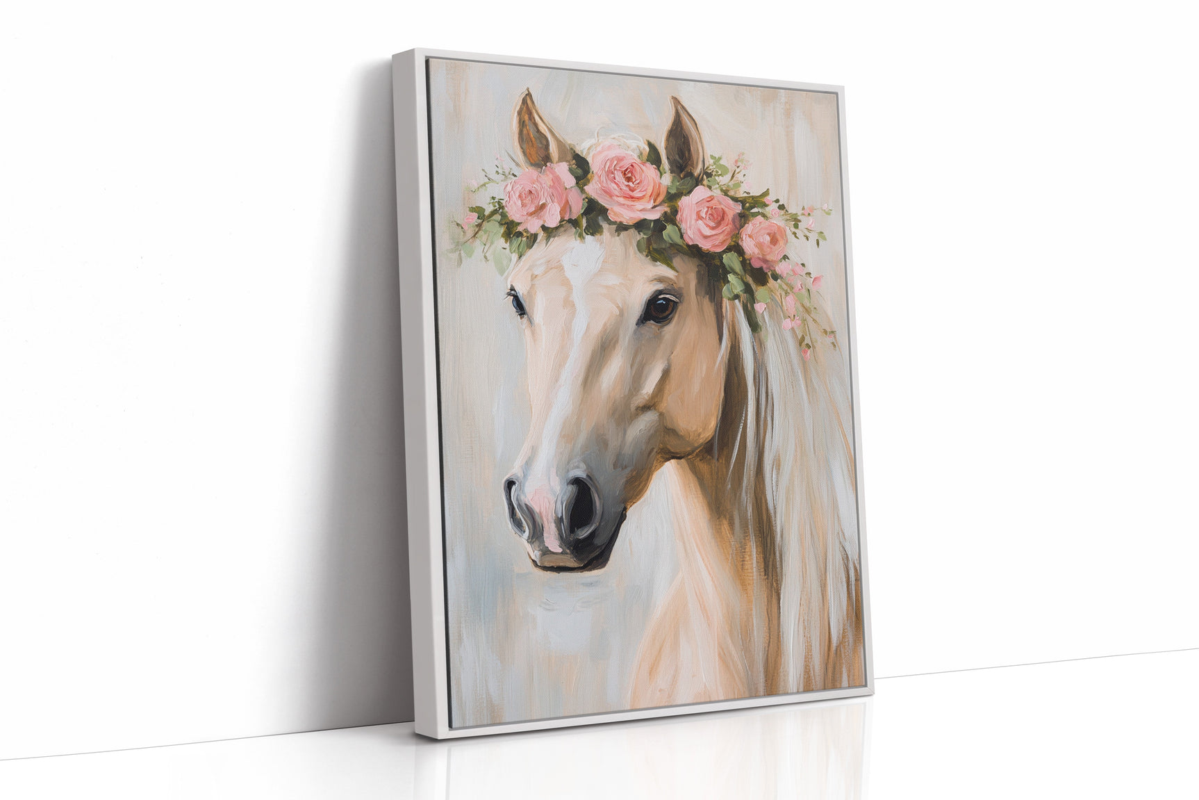 Petal-Crowned Horse Elegance