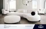 Vesper White/Black Faux Shearling 3-Pc Sectional - Ornate Home