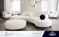 Vesper White/Black Faux Shearling 3-Pc Sectional - Ornate Home