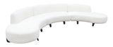 Vesper White/Black Faux Shearling 3-Pc Sectional - Ornate Home