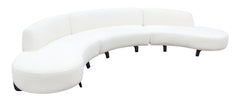 Vesper White/Black Faux Shearling 3-Pc Sectional - Ornate Home