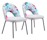 Torrey Gray Dining Chair (Set of 2) Multicolor Print &
