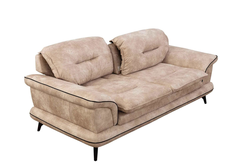 Valery Beige Faux Leather Sofa - Ornate Home