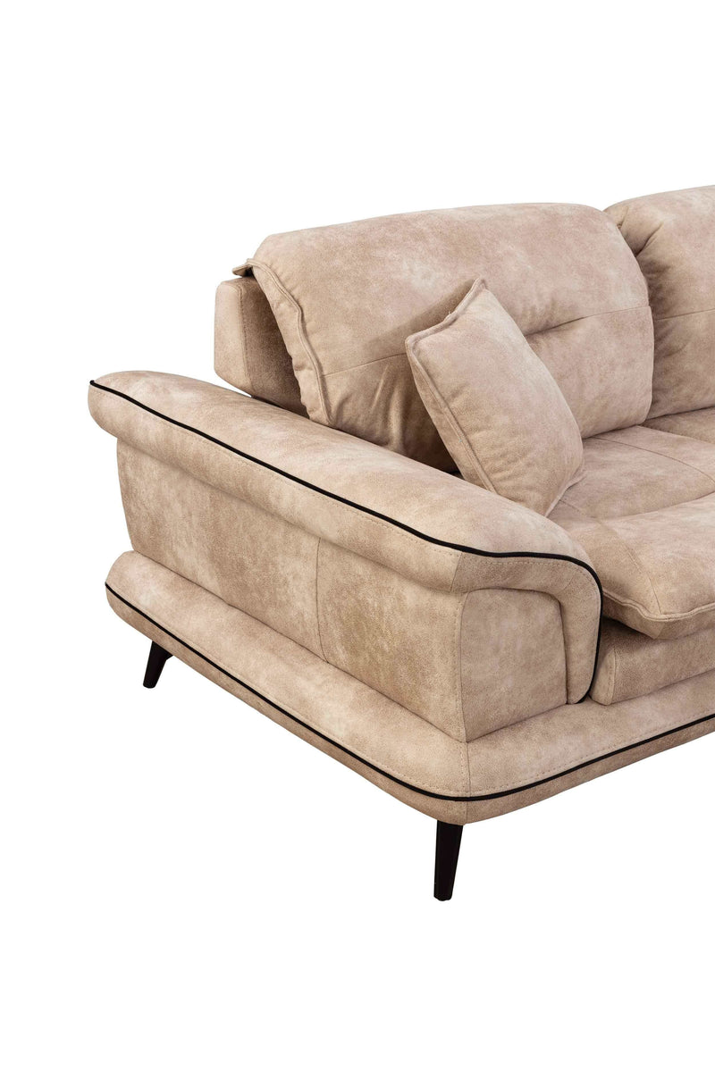 Valery Beige Faux Leather Sofa - Ornate Home