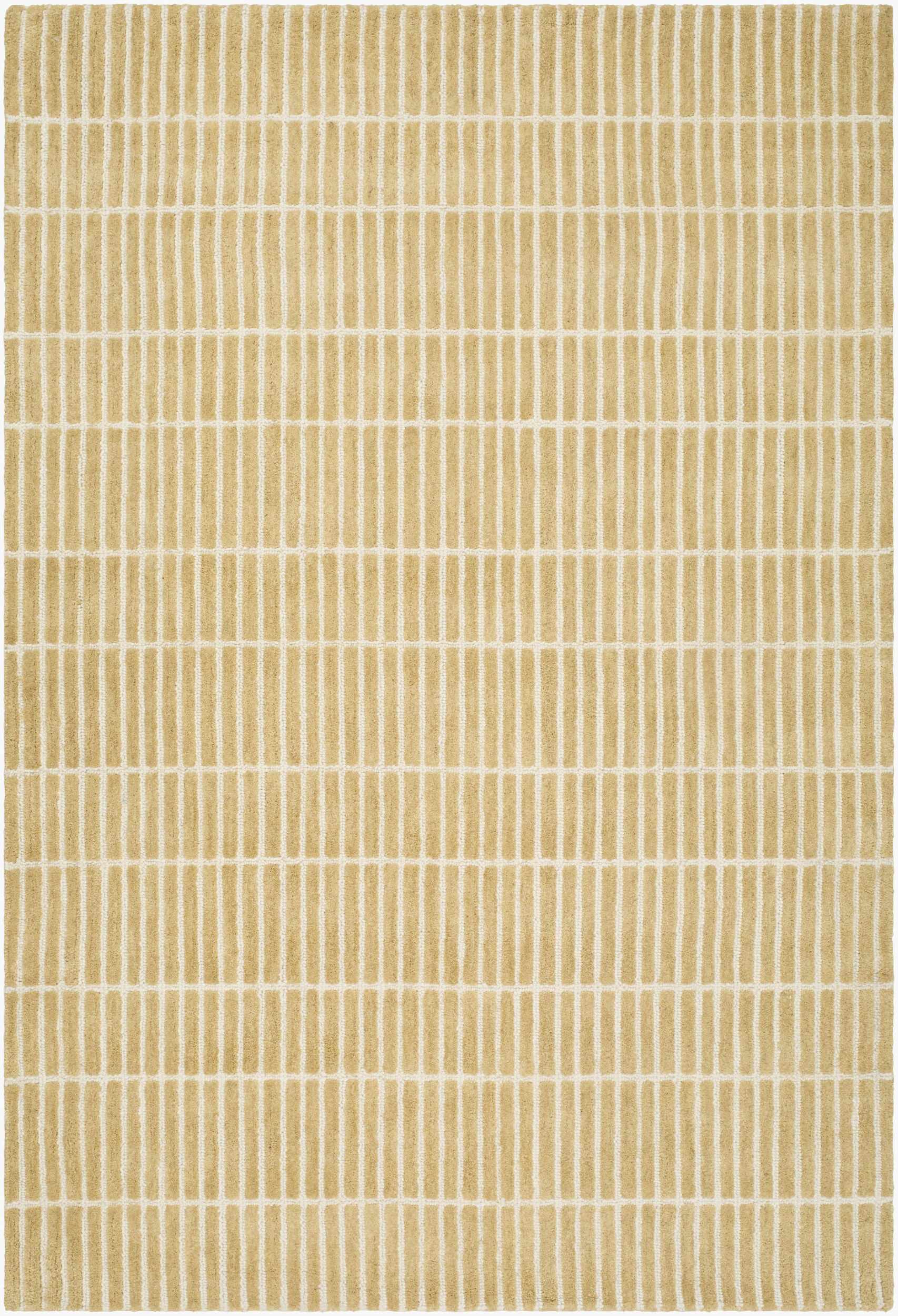 Finial Yellow Wool Area Rug