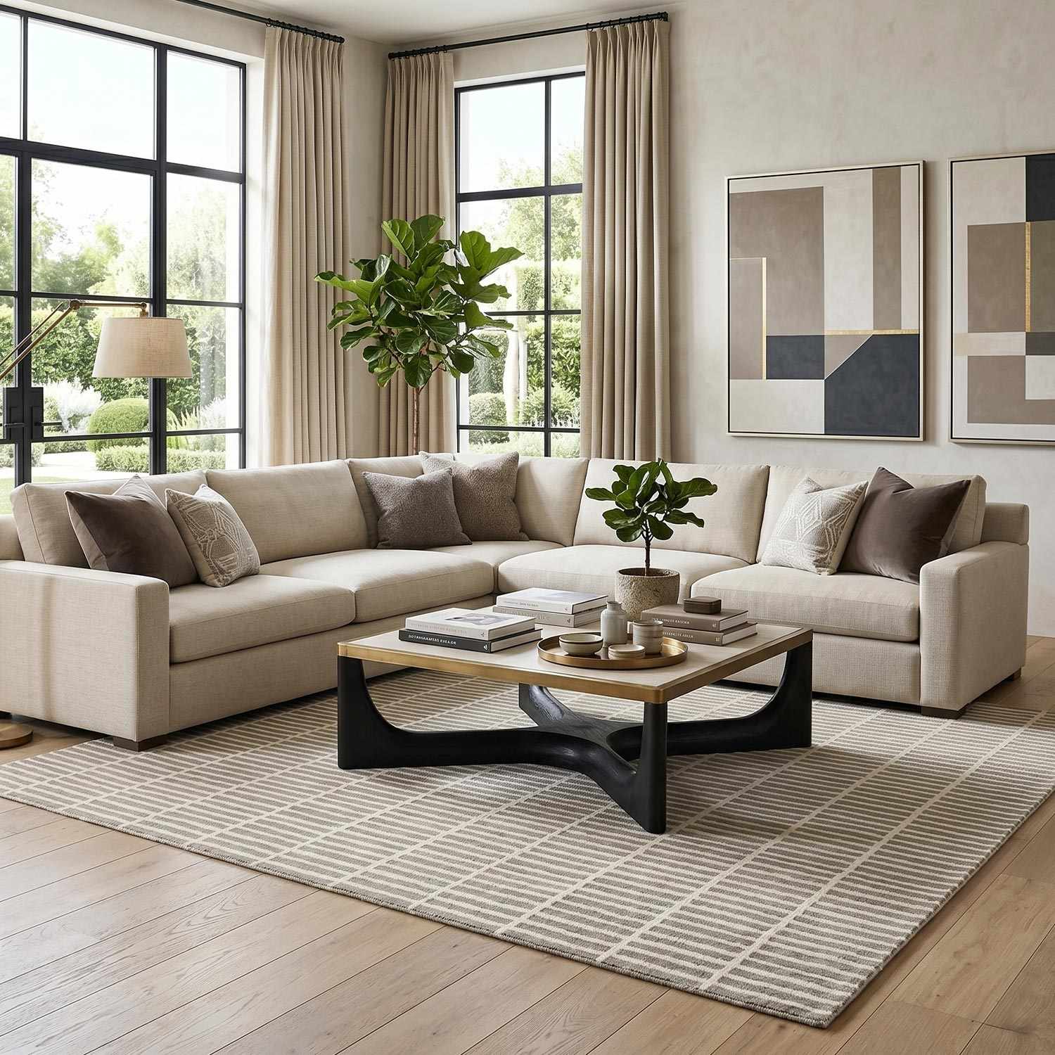 Finial Gray Wool Area Rug