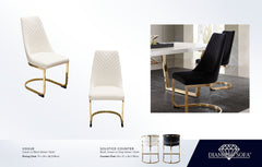 Vogue Cream/Gold Velvet Dining Chair (Set of 2) - Ornate Home