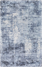 Wardle Abstract Blue/White Viscose Rug - Clearance