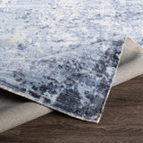 Wardle Abstract Blue/White Viscose Rug - Clearance