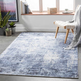 Wardle Abstract Blue/White Viscose Rug - Clearance
