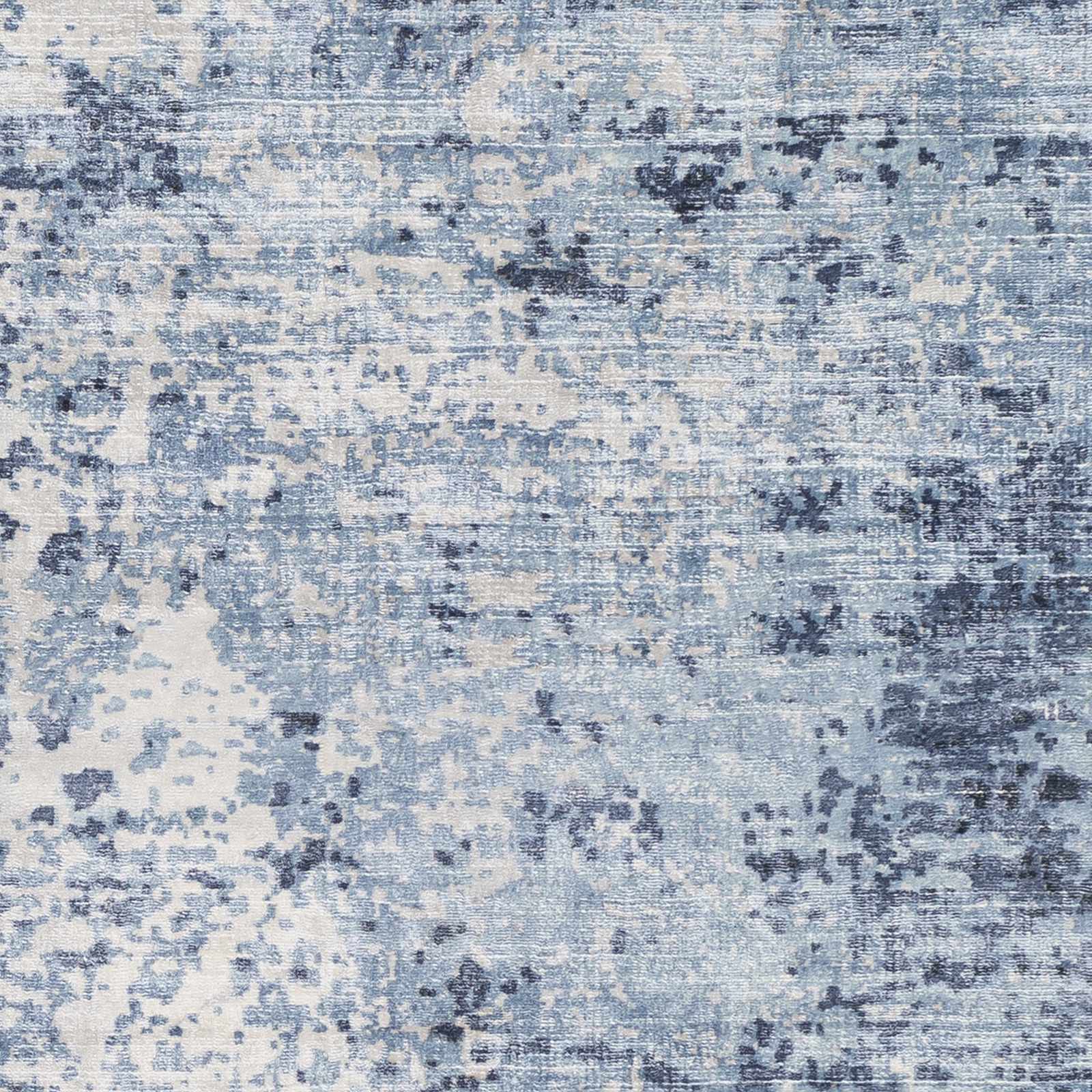 Wardle Abstract Blue/White Viscose Rug - Clearance