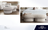 Wave Ivory Boucle Bench - Ornate Home