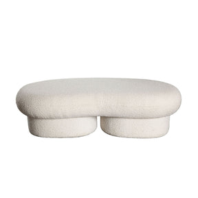 Wave Ivory Boucle Bench - Ornate Home
