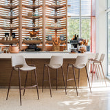 Desi Beige & Walnut Barstool (Set of 2)