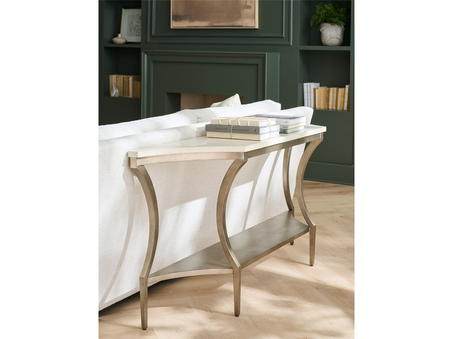 Birchaven Aged Pewter/White Console Table