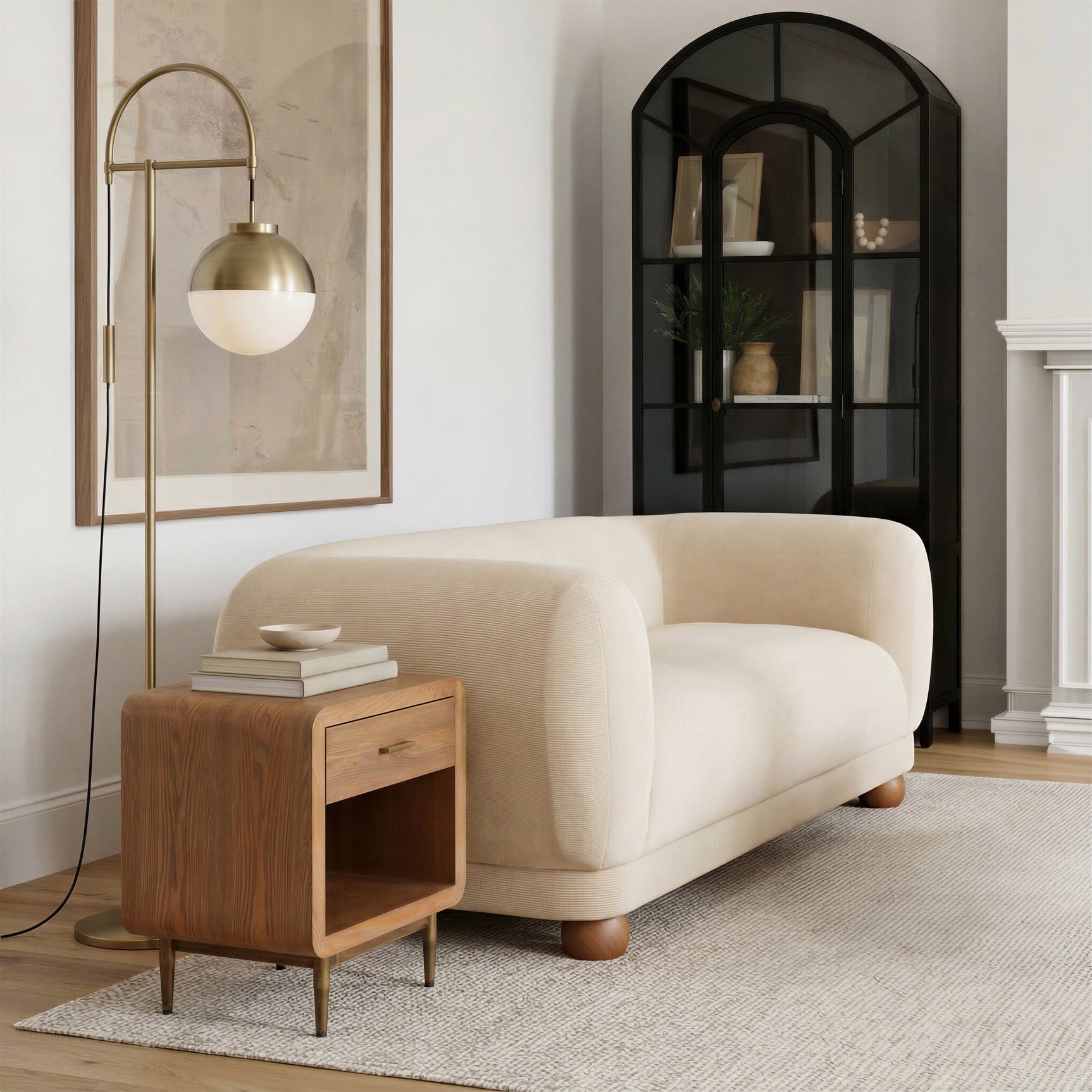 Waterloo White & Bronze Floor Lamp