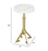 Maurice White & Gold Side Table