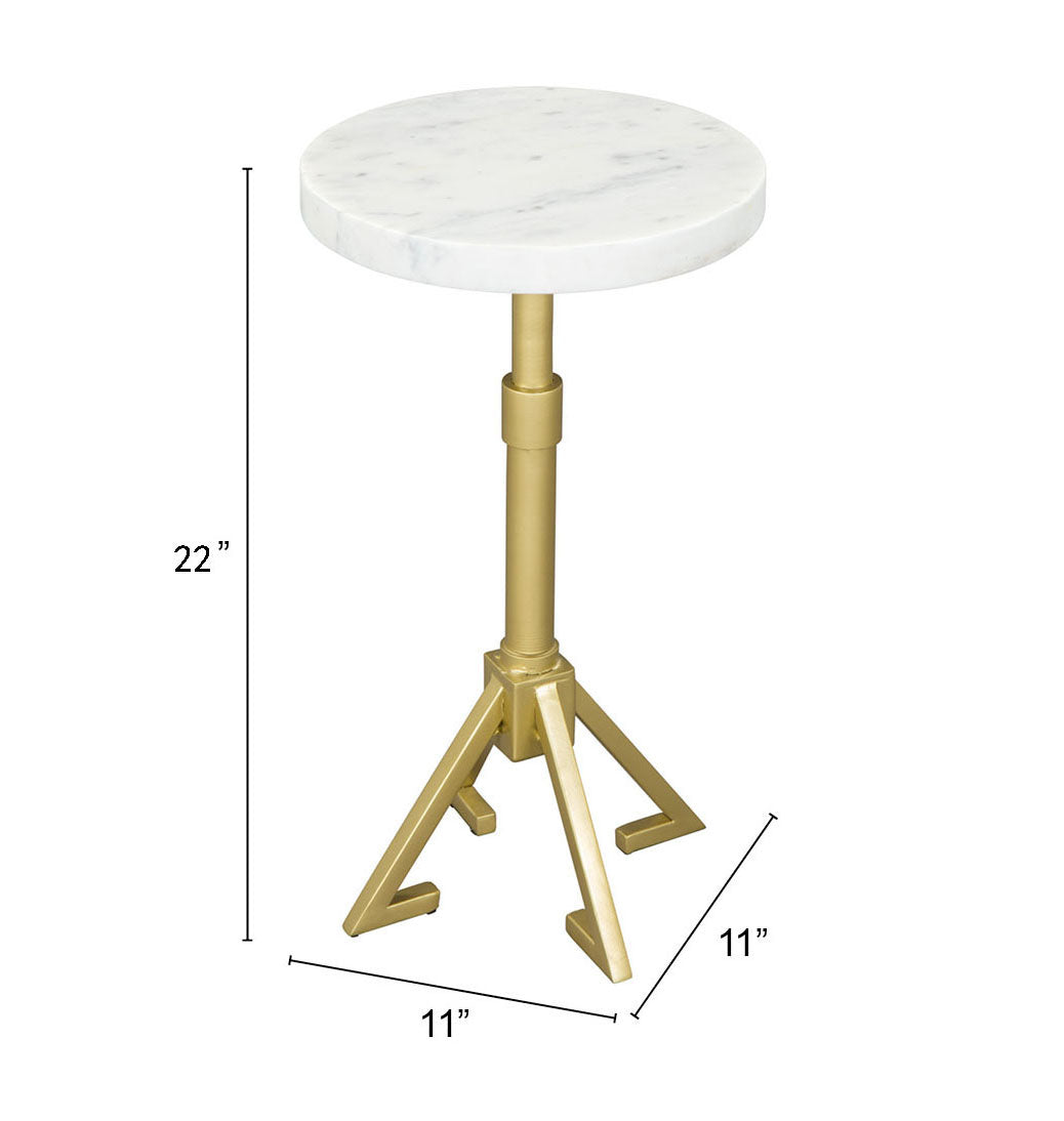 Maurice White & Gold Side Table
