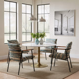 Ithaca White & Gold Dining Table