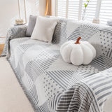 Chenille Geometric Patterned Sofa Throw, Couch Covers for Sectionals for Pets, Throw Cover for Couch