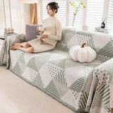 Chenille Geometric Patterned Sofa Throw, Couch Covers for Sectionals for Pets, Throw Cover for Couch