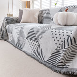 Chenille Geometric Patterned Sofa Throw, Couch Covers for Sectionals for Pets, Throw Cover for Couch