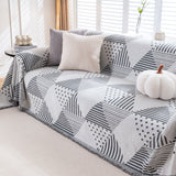 Chenille Geometric Patterned Sofa Throw, Couch Covers for Sectionals for Pets, Throw Cover for Couch