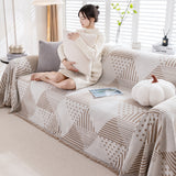 Chenille Geometric Patterned Sofa Throw, Couch Covers for Sectionals for Pets, Throw Cover for Couch