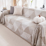 Chenille Geometric Patterned Sofa Throw, Couch Covers for Sectionals for Pets, Throw Cover for Couch