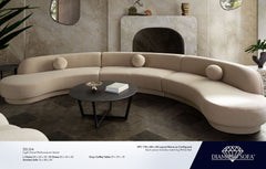 Zelda Light Camel Performance Velvet 3-Pc Sectional - Ornate Home