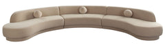 Zelda Light Camel Performance Velvet 3-Pc Sectional - Ornate Home
