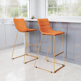 Adele Orange & Gold Barstool (Set of 2)