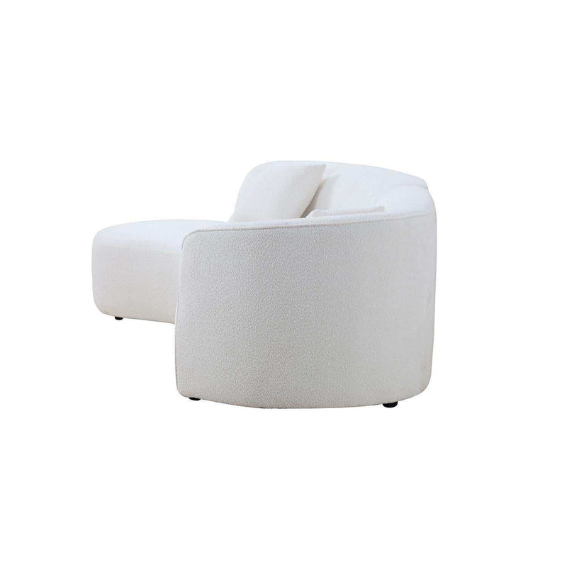 Placerita Luxury Modern Living Room Boucle Couch Sofa Left Arm Facing, White