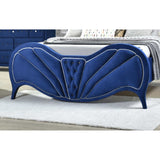 Dante Blue Velvet Queen Bed - Ornate Home