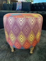 BOGO! Small Multi Color Accent Pouf - Ornate Home