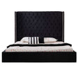 Valeria Black Velvet Queen Platform Bed Frame - Ornate Home