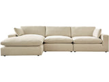 Elyza Linen 3pc Sectional Sofa w/ LAF Corner Chaise - Ornate Home