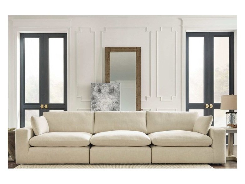 Elyza Linen 3pc Sectional Sofa - Ornate Home