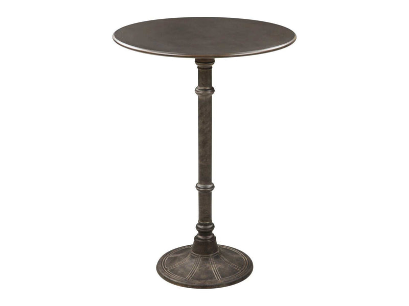 Oswego Dark Russet & Antique Bronze Round Bar Table - Ornate Home