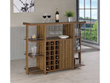 Doris Walnut Bar Unit w/ Wine Bottle Storage - Ornate Home