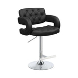 Veer Black & Chrome 29″ Adjustable Height Bar Stool - Ornate Home