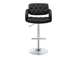 Veer Black & Chrome 29″ Adjustable Height Bar Stool - Ornate Home