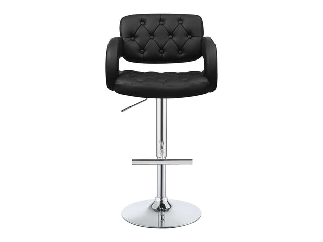 Veer Black & Chrome 29″ Adjustable Height Bar Stool - Ornate Home