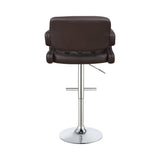 Veer Brown & Chrome 29″ Adjustable Height Bar Stool - Ornate Home